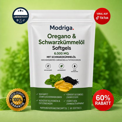 MODRIGA Oregano- und Schwarzkümmelöl – beseitigt Zahnfleischerkrankungen