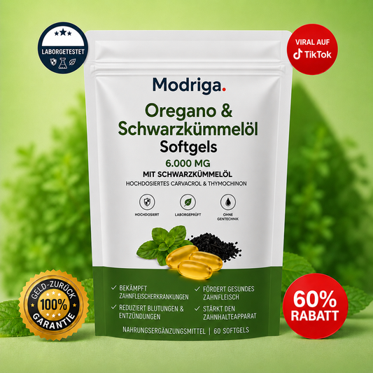 MODRIGA Oregano- und Schwarzkümmelöl – beseitigt Zahnfleischerkrankungen