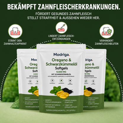 MODRIGA Oregano- und Schwarzkümmelöl – beseitigt Zahnfleischerkrankungen