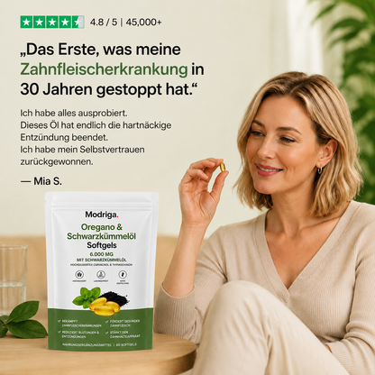 MODRIGA Oregano- und Schwarzkümmelöl – beseitigt Zahnfleischerkrankungen