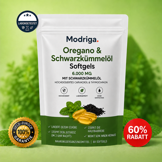MODRIGA Olio di origano e cumino nero – Calma l'eczema dall'interno