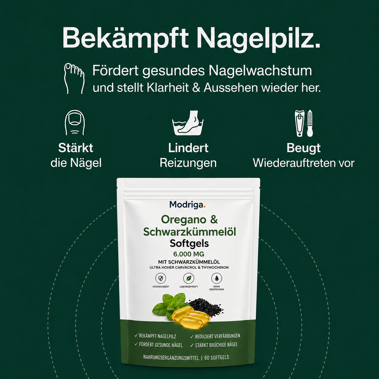 MODRIGA Oregano- & Schwarzkümmelöl – Gegen Nagelpilz