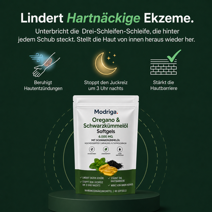 MODRIGA Oregano- & Schwarzkümmelöl – Beruhigt Ekzeme von innen heraus
