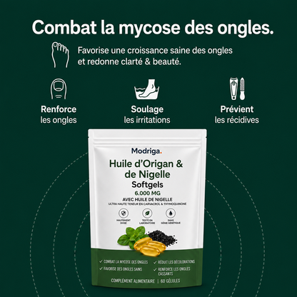 Huile d'origan et de nigelle MODRIGA – Contre la mycose des ongles