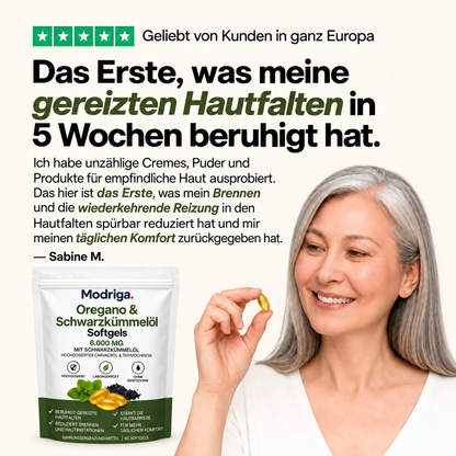 MODRIGA OREGANO- & SCHWARZKÜMMELÖL – BERUHIGT HAUTWOLF VON INNEN HERAUS