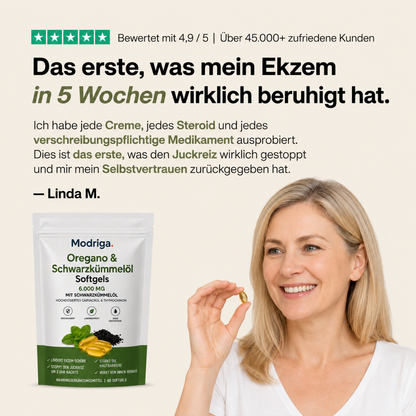 MODRIGA Oregano- & Schwarzkümmelöl – Beruhigt Ekzeme von innen heraus